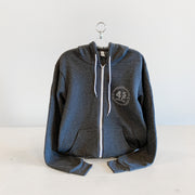 Pictured is our 4 Seasons Gray zip up hoodie with white strings. 52% Cotton 48% Polyester. "Spokane and 4 Seasons in one week" hoodie! Support your local specialty coffee roasters near you. Spokane's first and finest specialty coffee roasters